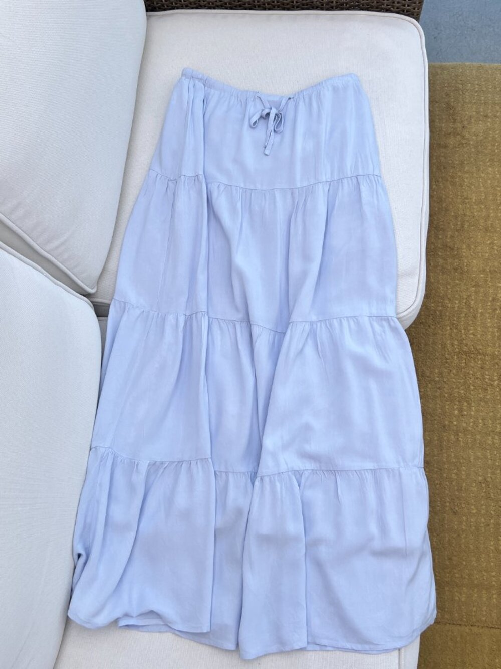 Brandy Melville Light Blue Tiered Maxi Skirt | One Size (Lined)